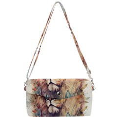 Lion Africa African Art Removable Strap Clutch Bag by Mog4mog4