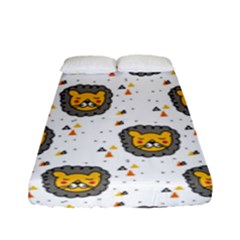 Lion Heads Pattern Design Doodle Fitted Sheet (full/ Double Size) by Mog4mog4