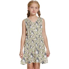Pattern My Neighbor Totoro Kids  Sleeveless Tiered Mini Dress by Mog4mog4