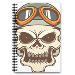 Motorcycle Helmet Skull Clip Art Cranial Skeleton 5 5  X 8 5  Notebook by Mog4mog4