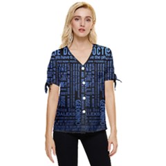 Doctor Who Tardis Bow Sleeve Button Up Top by Mog4mog4