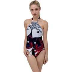 Yin And Yang Chinese Dragon Go With The Flow One Piece Swimsuit by Mog4mog4