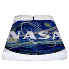 Vincent Van Gogh Starry Night Art Painting Planet Galaxy Fitted Sheet (california King Size) by Mog4mog4