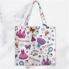 Princess Element Background Material Zipper Grocery Tote Bag by Bakwanart