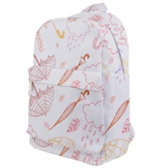 Weather Umbrella Rain Cloud Seamless Doodle Pattern Classic Backpack by Bakwanart