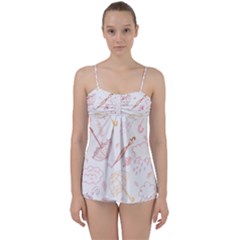 Weather Umbrella Rain Cloud Seamless Doodle Pattern Babydoll Tankini Set by Bakwanart