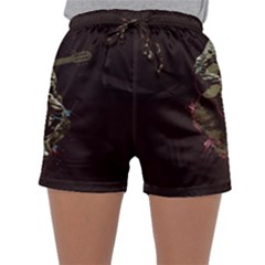 Astronaut Playing Guitar Parody Sleepwear Shorts by Bakwanart