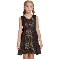 Astronaut Playing Guitar Parody Kids  Sleeveless Tiered Mini Dress by Bakwanart