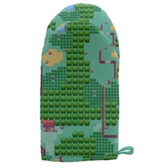 Green Retro Games Pattern Microwave Oven Glove by Bakwanart