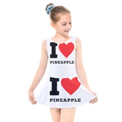 I Love Pineapple Kids  Skater Dress Swimsuit by ilovewhateva