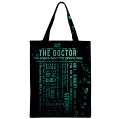 Tardis Doctor Who Technology Number Communication Zipper Classic Tote Bag by Bakwanart
