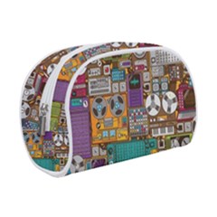 Pattern Design Art Techno Dj Music Retro Music Device Make Up Case (small) by Bakwanart