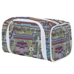 Arcade Game Retro Pattern Toiletries Pouch by Bakwanart
