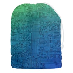 Blue And Green Circuit Board Wallpaper Circuit Board Sketch Drawstring Pouch (3xl) by Bakwanart