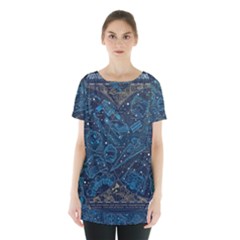 Position Of The Constellations Illustration Star Blue Skirt Hem Sports Top by Bakwanart