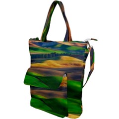 Grassland Nature Palouse Green Field Hill Sky Butte Shoulder Tote Bag by Bakwanart