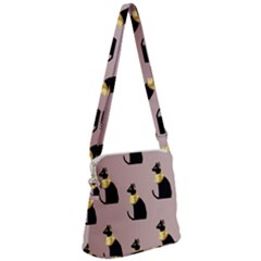 Cat Egyptian Ancient Statue Egypt Culture Animals Zipper Messenger Bag by 99art
