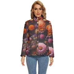 Flowers Petals Blossoms Art Flora Women s Puffer Bubble Jacket Coat by 99art