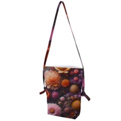 Flowers Petals Blossoms Art Flora Folding Shoulder Bag by 99art