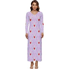Easter Easter Bunny Hearts Seamless Tile Cute Long Sleeve Longline Maxi Dress by 99art