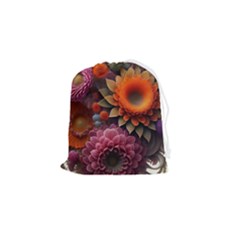 Flowers Flower Blossoms Petals Blooms Drawstring Pouch (small) by 99art