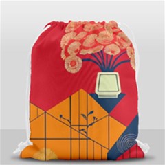 Flowers Abstract Art Painting Drawstring Bag (small) by 99art