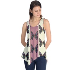 Butterflies Pink Old Ancient Texture Decorative Sleeveless Tunic by 99art