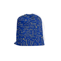 Arrows Doodles Drawing Background Sketch Direction Drawstring Pouch (medium) by 99art