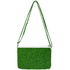 Green Grass Texture Summer Double Gusset Crossbody Bag by 99art