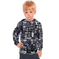 Music Pattern Black White Kids  Hooded Pullover by 99art