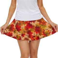 Wallpaper Background Autumn Fall Women s Skort by Vaneshart