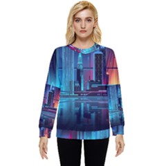 Digital Art Artwork Illustration Vector Buiding City Hidden Pocket Sweatshirt by 99art