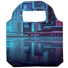 Digital Art Artwork Illustration Vector Buiding City Foldable Grocery Recycle Bag by 99art