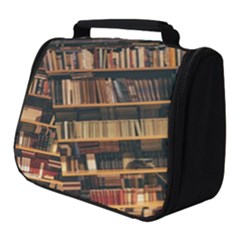 Books On Bookshelf Assorted Color Book Lot In Bookcase Library Full Print Travel Pouch (small) by 99art