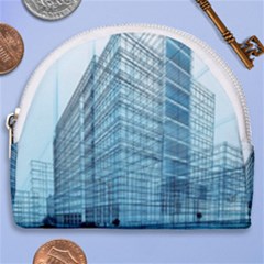 Architecture Blue Drawing Engineering City Modern Building Exterior Horseshoe Style Canvas Pouch by 99art