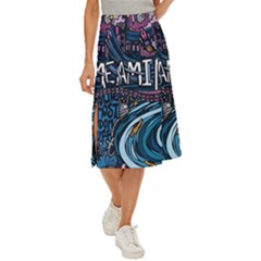 Graffiti Art Psychedelic Art Graphic Design Modern Art Midi Panel Skirt by 99art
