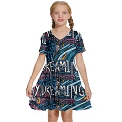 Graffiti Art Psychedelic Art Graphic Design Modern Art Kids  Short Sleeve Tiered Mini Dress by 99art