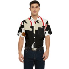 Bat Broom Broomstick Men s Short Sleeve Pocket Shirt  by 99art