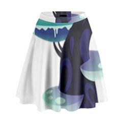 Tree-mushrooms-art-trunk-artwork High Waist Skirt by 99art