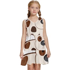 Animation-dog-cute-cartoon-drawing Kids  Sleeveless Tiered Mini Dress by 99art