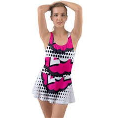 Lol-acronym-laugh-out-loud-laughing Ruffle Top Dress Swimsuit by 99art