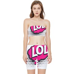 Lol-acronym-laugh-out-loud-laughing Stretch Shorts And Tube Top Set by 99art