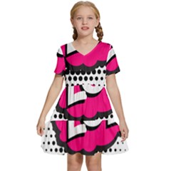 Lol-acronym-laugh-out-loud-laughing Kids  Short Sleeve Tiered Mini Dress by 99art