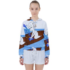 Spirit-boat-funny-comic-graphic Women s Tie Up Sweat by 99art