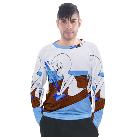 Spirit-boat-funny-comic-graphic Men s Long Sleeve Raglan Tee by 99art
