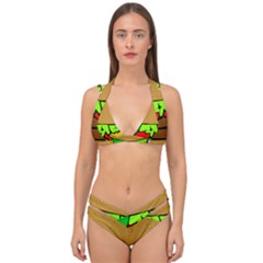 Hamburger-cheeseburger-fast-food Double Strap Halter Bikini Set by 99art