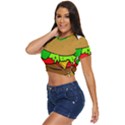 Hamburger-cheeseburger-fast-food Side Button Cropped Tee View2