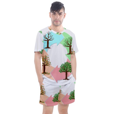 Seasons-of-the-year-year-tree Men s Mesh Tee And Shorts Set by 99art