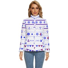 Marine Nautical Clip Art Women s Puffer Bubble Jacket Coat by 99art