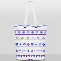 Marine Nautical Clip Art Full Print Rope Handle Tote (small) by 99art